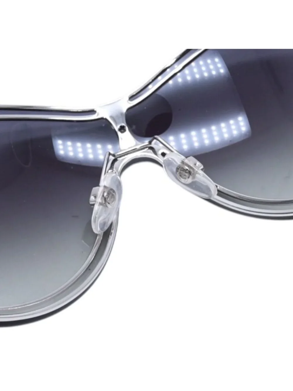Chanel Shield Sunglasses Eyewear 125 CC Logo Black Silver